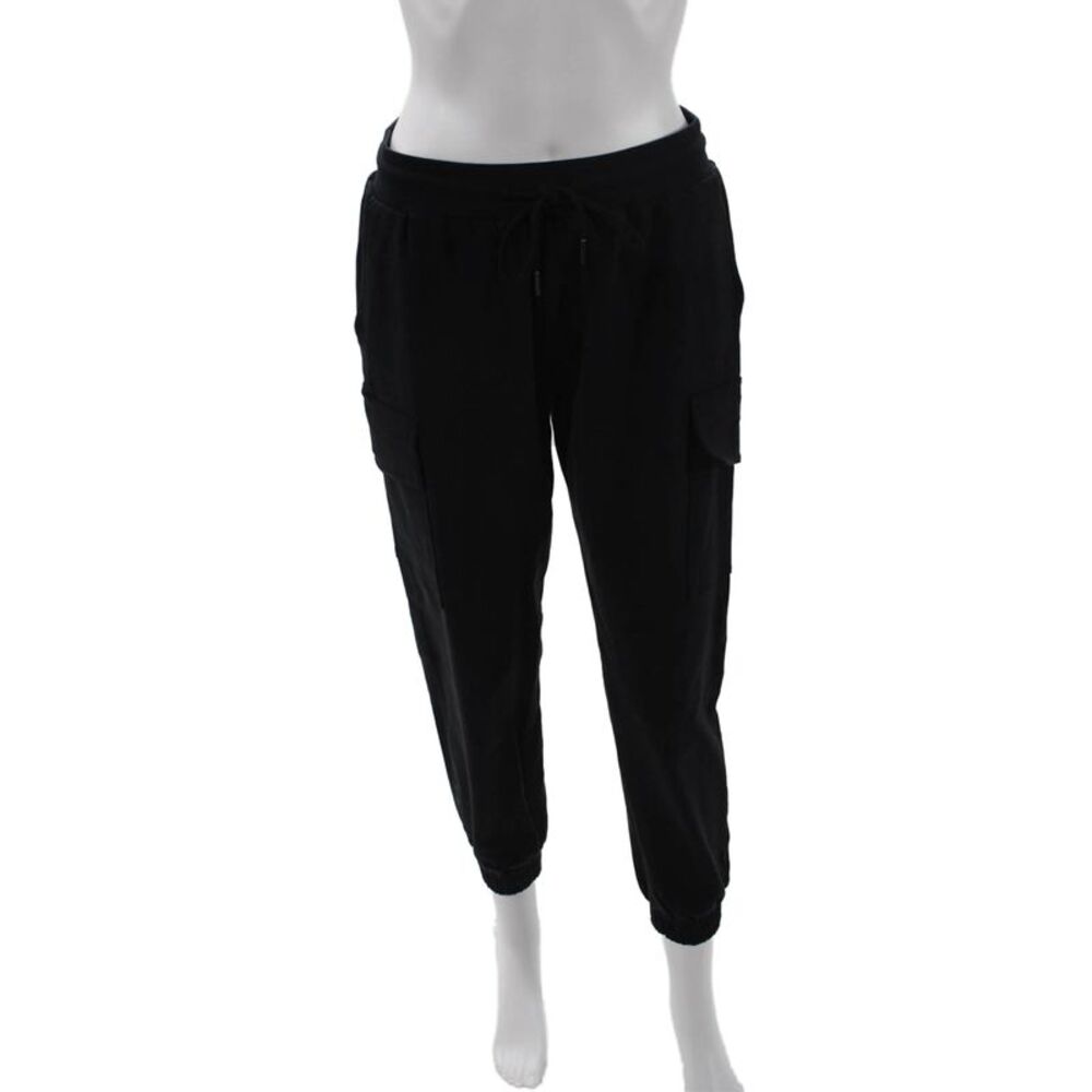 Splits59 Womens Cargo Jogger Pants Black Army Drawstring Size S